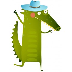 Sticker crocodile bain