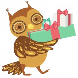Sticker hibou cadeau