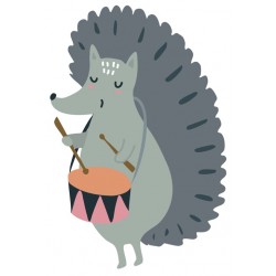 Sticker renard tambourin