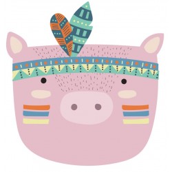 Sticker tête cochon