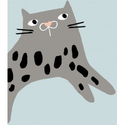 Sticker chat bleu pois