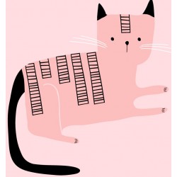 Sticker chat gris vache