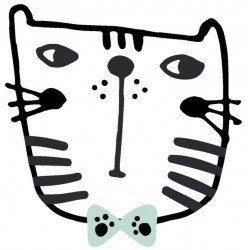 Sticker chat lunettes