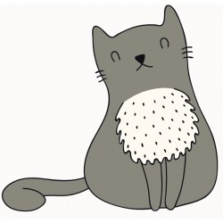 Sticker chat oeil blanc