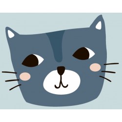 Sticker chat marron couché