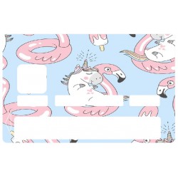 Sticker CB flamant rose licorne