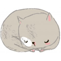 Sticker chat beige endormi