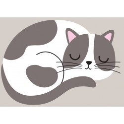Sticker chat roux rayé