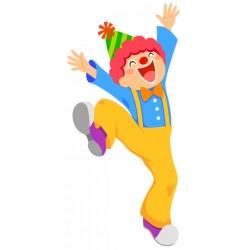 Sticker clown chapeau fleuri