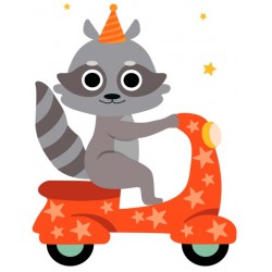 Sticker hippopotame étoiles
