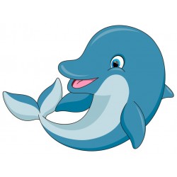 Sticker dauphin bleu gris