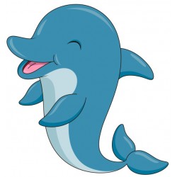Sticker dauphin yeux bleus