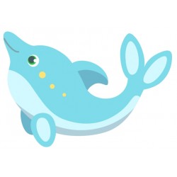 Sticker dauphin bleu ciel