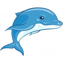 Sticker dauphin yeux verts