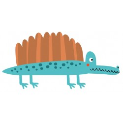 Sticker dinosaure rouge