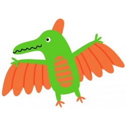 Sticker dinosaure bleu marron