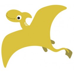 Sticker dinosaure bleu orange