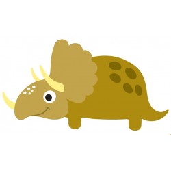 Sticker dinosaure marron rose