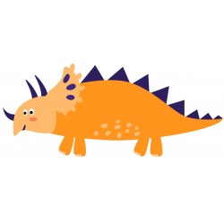 Sticker dinosaure rose rayé