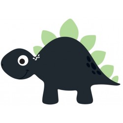 Sticker dinosaure rouge orange