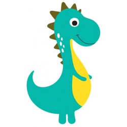 Sticker dinosaure vert jaune