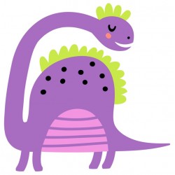 Sticker dinosaure violet vert