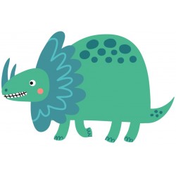 Sticker dinosaure violet vert