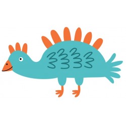 Sticker dinosaure corne vert