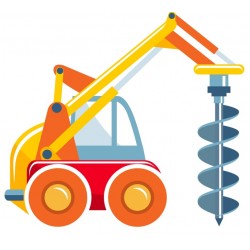 Sticker pelleteuse jaune grise