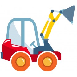 Sticker tracteur jaune rouge