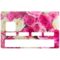 Autocollant CB Fleurs rose et blanche