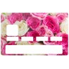 Autocollant CB Fleurs rose et blanche