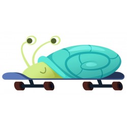 Sticker escargot mobilette