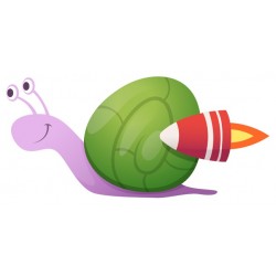 Sticker escargot fusée attaché
