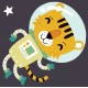 Sticker lion astronaute