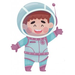 Sticker garçon astronaute bleu