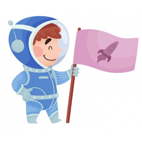 Sticker astronaute casque retiré