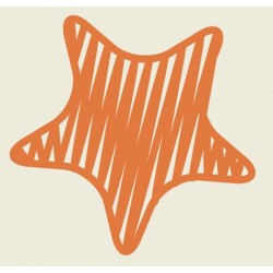 Sticker étoile trait marron