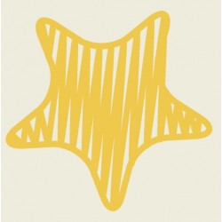 Sticker étoile orange striée