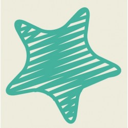 Sticker étoile jaune striée