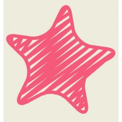 Sticker étoile rouge striée