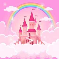 Sticker château roses