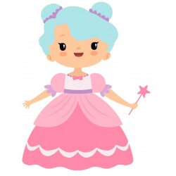 Sticker château rose bleu
