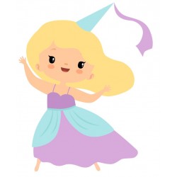 Sticker princesse rose bleue