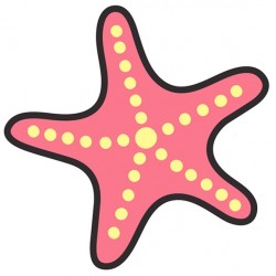 Sticker poisson jaune rouge