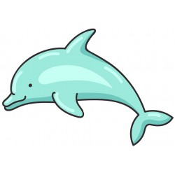 Sticker poisson bleu rayé