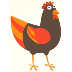 Sticker coq rouge