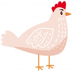 Sticker coq star rouge
