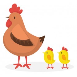 Sticker coq multicolore