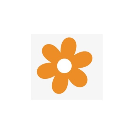 Sticker fleur saumon orange